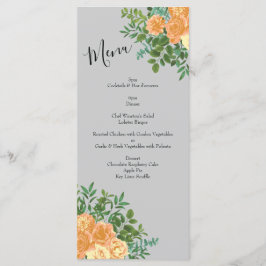 Peach Gray Wedding Spring Floral Menu