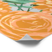 Peach Gray Wedding Spring Floral Poster (Hoek)