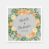 Peach Gray Wedding Spring Floral Servet (Voorkant)