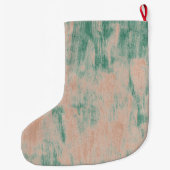 Peach Green Abstract gepersonaliseerd Grote Kerstsok (Achterkant)