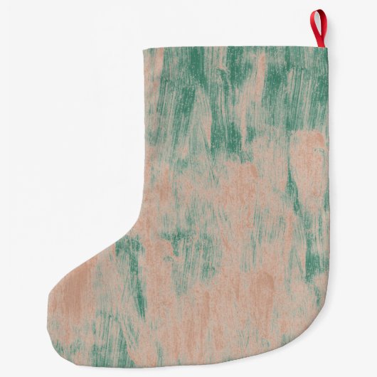 Peach Green Abstract gepersonaliseerd Grote Kerstsok (Achterkant)