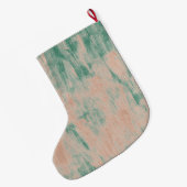 Peach Green Abstract gepersonaliseerd Grote Kerstsok (Achterkant (Hangend))