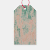 Peach Green Abstract Sneeuwvlokken Kerst Cadeaulabel (Achterkant)