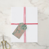 Peach Green Abstract Sneeuwvlokken Kerst Cadeaulabel (Met Touw)