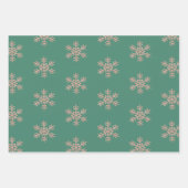 Peach Green Abstract Sneeuwvlokken Kerst Inpakpapier Vel (Voorkant 3)