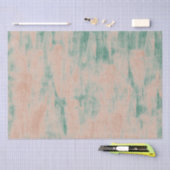 Peach Green Abstract Sneeuwvlokken Kerst Tissuepapier (Craft)