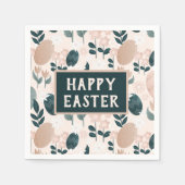 peach Green Boho botanische paaseieren Servet (Voorkant)