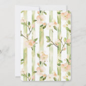 Peach Green Butterflies Floral Bridal Shower   Kaart (Achterkant)