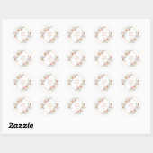 Peach Green Floral Elegant Happy Moederdag Ronde Sticker (Vel)