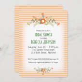 Peach & Green Flowers Vrijgezellenfeest Kaart (Voorkant / Achterkant)