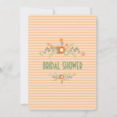 Peach & Green Flowers Vrijgezellenfeest Kaart (Achterkant)