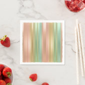 Peach Green Gold Colored Stripes Servetten (Insitu)