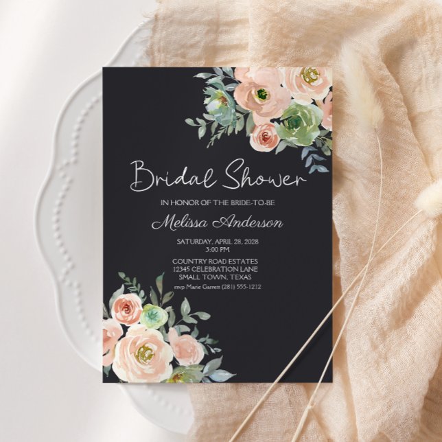 Peach Green Navy Pastel Floral Vrijgezellenfeest (Creator heeft geüpload)