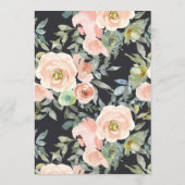 Peach Green Navy Pastel Floral Wedding Menu (Achterkant)