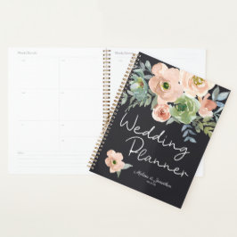 Peach Green Navy Pastel Floral Wedding Planner