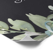 Peach Green Navy Pastel Floral Wedding Poster (Hoek)