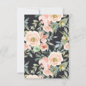 Peach Green Navy Pastel Floral Wedding RSVP Card Kaartje (Achterkant)