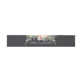 Peach Green Navy Pastel Floral Wedding Uitnodigingen Wikkel (Vlak)