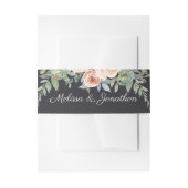 Peach Green Navy Pastel Floral Wedding Uitnodigingen Wikkel (Voorkant Voorbeeld)