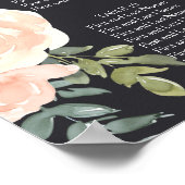 Peach Green Navy Pastel Wedding Seating Chart Poster (Hoek)