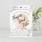 Peach & Green Waterverf na het huwelijksfeest Kaart (Staand voorkant)