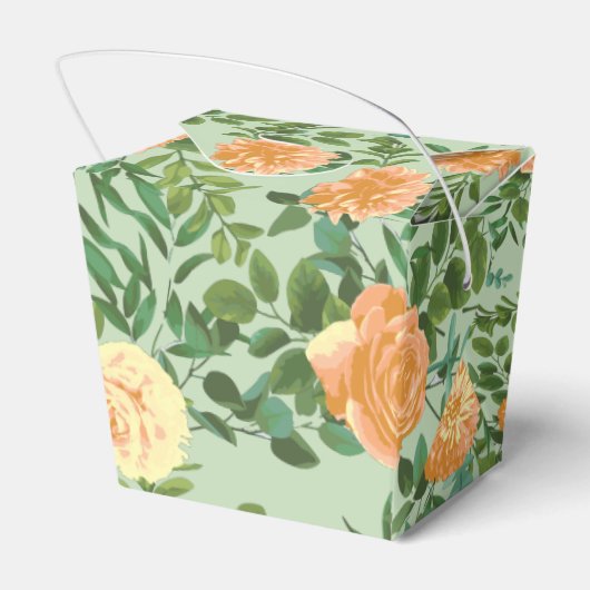 Peach Green Wedding Spring Pastel Bedankdoosjes (Achterkant)