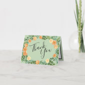 Peach Green Wedding Spring Pastel Bedankkaart (Voorkant)