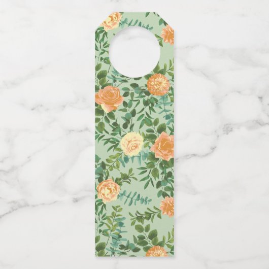 Peach Green Wedding Spring Pastel Flessenhanger (Achterkant)