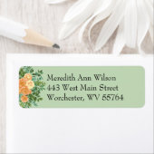 Peach Green Wedding Spring Pastel Floral Etiket (Insitu)