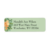 Peach Green Wedding Spring Pastel Floral Etiket (Voorkant)
