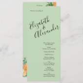 Peach Green Wedding Spring Pastel Floral Menu (Voorkant / Achterkant)