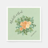 Peach Green Wedding Spring Pastel Floral Servet (Voorkant)