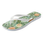 Peach Green Wedding Spring Pastel Floral Teenslippers (Schuin)