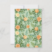 Peach Green Wedding Spring Pastel Kaart (Achterkant)