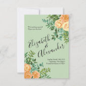 Peach Green Wedding Spring Pastel Kaart (Voorkant)