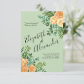 Peach Green Wedding Spring Pastel Kaart (Staand voorkant)