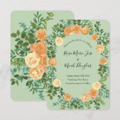 Peach Green Wedding Spring Pastel Kaart (Voorkant / Achterkant)