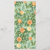 Peach Green Wedding Spring Pastel Menu (Achterkant)