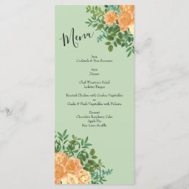 Peach Green Wedding Spring Pastel Menu