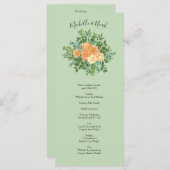 Peach Green Wedding Spring Pastel Menu (Voorkant / Achterkant)