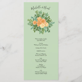 Peach Green Wedding Spring Pastel Menu