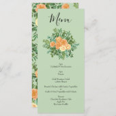 Peach Green Wedding Spring Pastel Menu (Voorkant / Achterkant)
