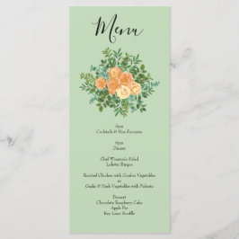 Peach Green Wedding Spring Pastel Menu