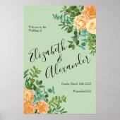 Peach Green Wedding Spring Pastel Poster (Voorkant)