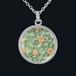 Peach Green Wedding Spring Pastel Sterling Zilver Ketting<br><div class="desc">Mooie florale perzik en groene lentemannen voor een lente- of zomerbruiloft zijn klassiek en perfect! De zachte pastelkleuren zijn prachtig en elegant.</div>