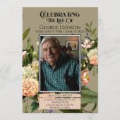 Peach Greenery begrafenis memorial aankondiging (Voorkant)