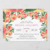 Peach Greenery Lush Spring Classic Baby shower Kaart (Voorkant / Achterkant)