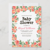 Peach Greenery Lush Spring Fruit Baby shower Kaart (Voorkant)