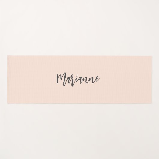 Peach grey aangepaste naam script yogamat (Voorkant (horizontaal))