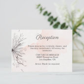 Peach & Grey elegant Wedding romantisch delicaat Informatiekaartje (Staand voorkant)